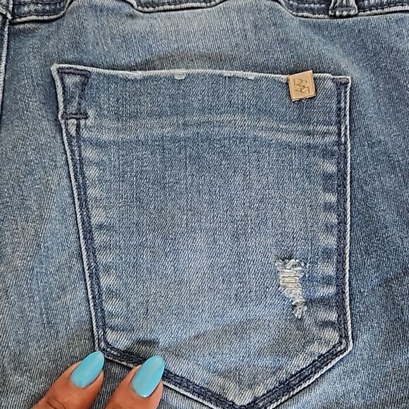 Bebe Women's Distressed Denim Jean 27 Light Blue Washed - Picture 7 of 16